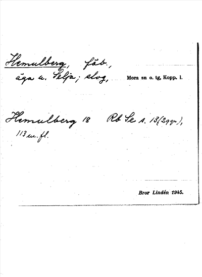 Bild på arkivkortet för arkivposten Hemulberg