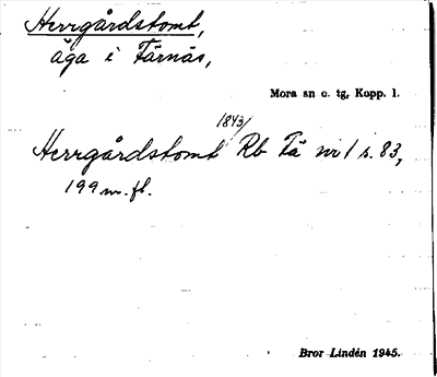 Bild på arkivkortet för arkivposten Herrgårdstomt