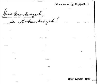 Bild på arkivkortet för arkivposten Herrkumberget, se Arkenberget