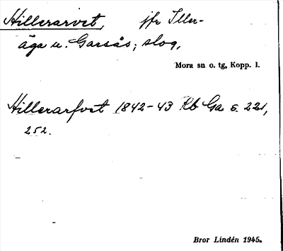 Bild på arkivkortet för arkivposten Hillerarvet