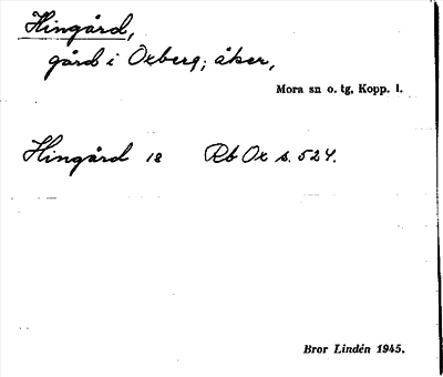 Bild på arkivkortet för arkivposten Hingård