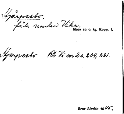 Bild på arkivkortet för arkivposten Hjärpesbo