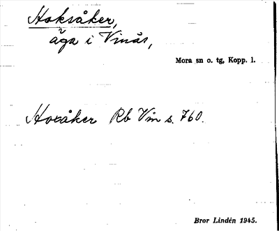 Bild på arkivkortet för arkivposten Hoksåker