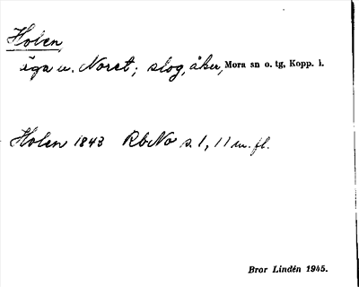 Bild på arkivkortet för arkivposten Holen