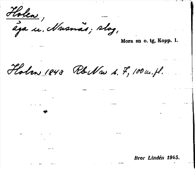 Bild på arkivkortet för arkivposten Holen