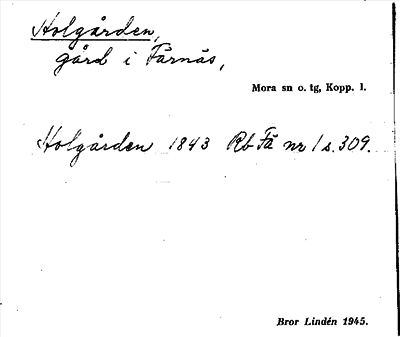 Bild på arkivkortet för arkivposten Holgården