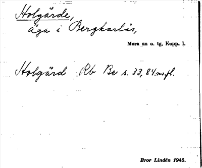 Bild på arkivkortet för arkivposten Holgärde