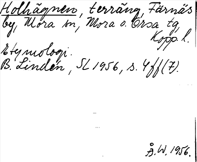 Bild på arkivkortet för arkivposten Holhägnen