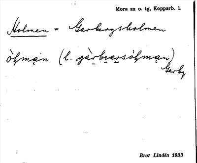 Bild på arkivkortet för arkivposten Holmen = Garbergsholmen