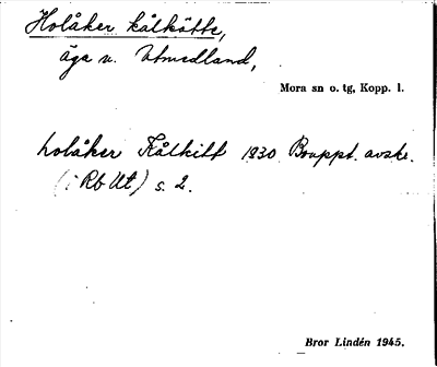 Bild på arkivkortet för arkivposten Holåker kålkätte