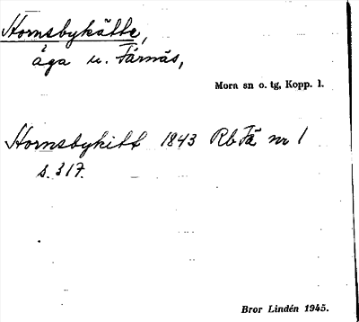 Bild på arkivkortet för arkivposten Hornsbykätte
