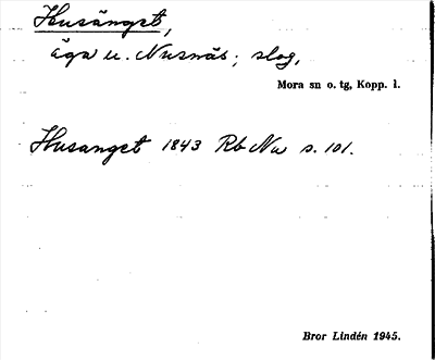 Bild på arkivkortet för arkivposten Husänget