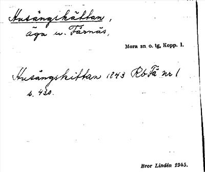 Bild på arkivkortet för arkivposten Husängskättan