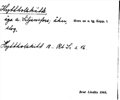 Bild på arkivkortet för arkivposten Hyttholskätte