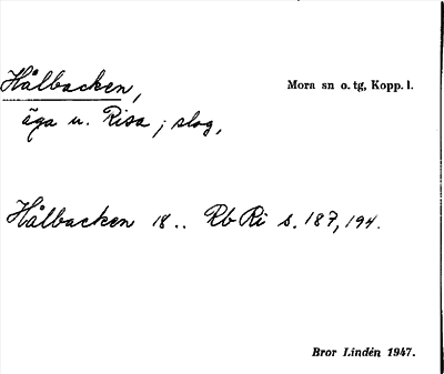 Bild på arkivkortet för arkivposten Hålbacken
