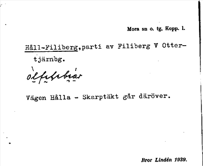 Bild på arkivkortet för arkivposten Håll-Filiberg