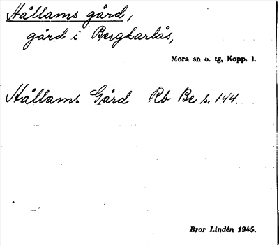 Bild på arkivkortet för arkivposten Hållams gård