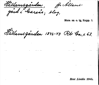 Bild på arkivkortet för arkivposten Hållamsgården