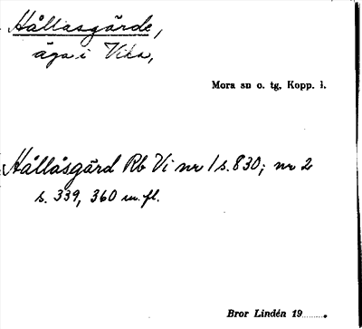 Bild på arkivkortet för arkivposten Hållasgärde
