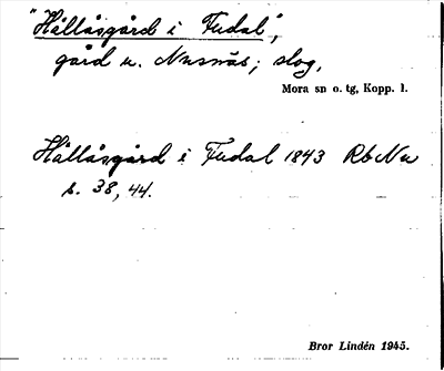Bild på arkivkortet för arkivposten »Hållåsgård i Fudal»
