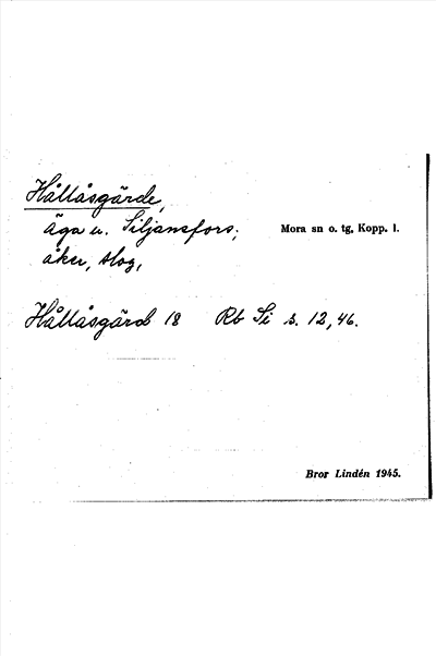 Bild på arkivkortet för arkivposten Hållåsgärde