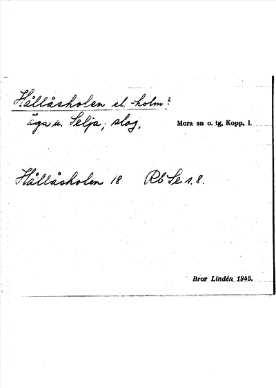 Bild på arkivkortet för arkivposten Hållåsholen el. Hållåsholm