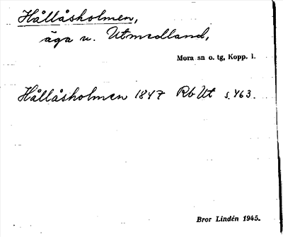 Bild på arkivkortet för arkivposten Hållåsholmen