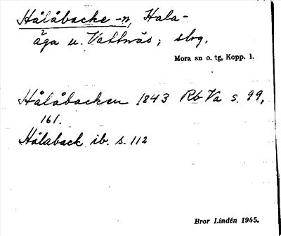 Bild på arkivkortet för arkivposten Hålåbacke -n