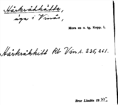 Bild på arkivkortet för arkivposten Hårkråkkätte