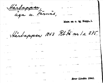 Bild på arkivkortet för arkivposten Hårtappen