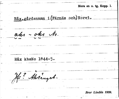 Bild på arkivkortet för arkivposten Håx