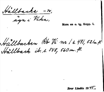 Bild på arkivkortet för arkivposten Hällbacke -n