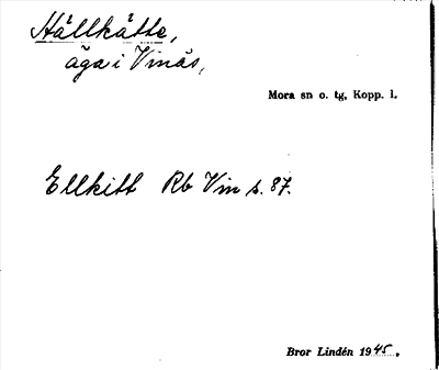 Bild på arkivkortet för arkivposten Hällkätte