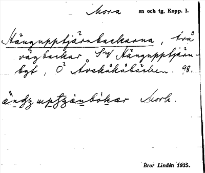 Bild på arkivkortet för arkivposten Hängupptjärnbackarna