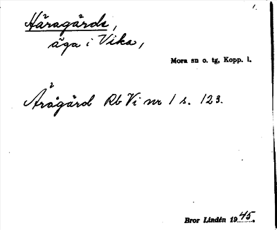 Bild på arkivkortet för arkivposten Häragärde