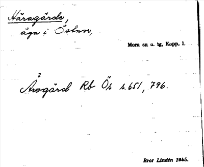 Bild på arkivkortet för arkivposten Häragärde