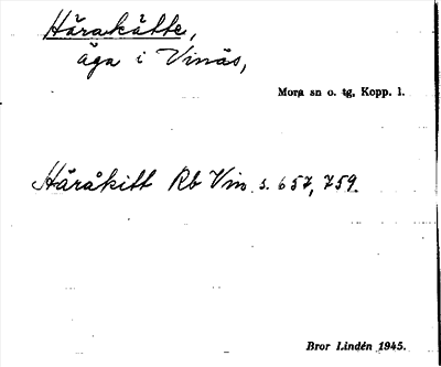 Bild på arkivkortet för arkivposten Härakätte