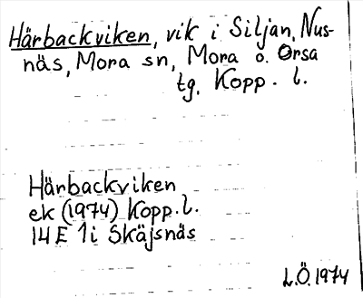 Bild på arkivkortet för arkivposten Härbackviken