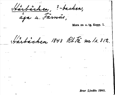 Bild på arkivkortet för arkivposten Härbäcken