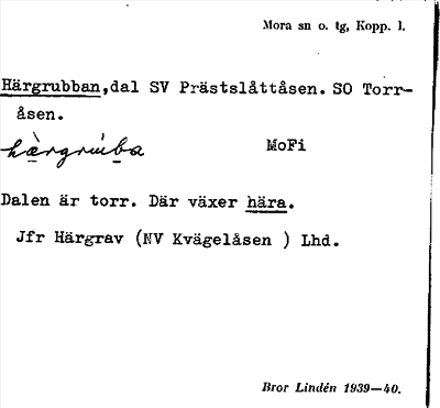 Bild på arkivkortet för arkivposten Härgrubban
