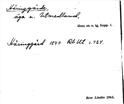 Bild på arkivkortet för arkivposten Häringgärde