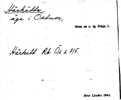 Bild på arkivkortet för arkivposten Härkätte