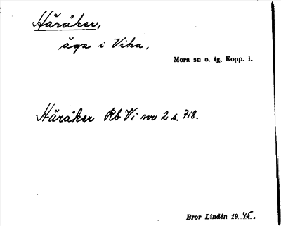 Bild på arkivkortet för arkivposten Häråker