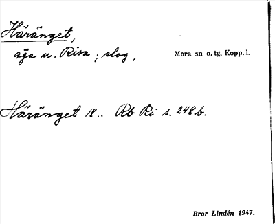 Bild på arkivkortet för arkivposten Häränget