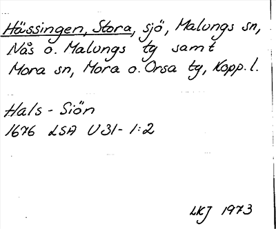 Bild på arkivkortet för arkivposten Hässingen, Stora