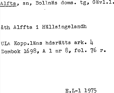 Bild på arkivkortet för arkivposten Alfta
