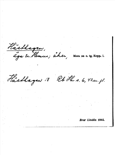 Bild på arkivkortet för arkivposten Hästhagen