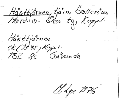 Bild på arkivkortet för arkivposten Hästtjärnen