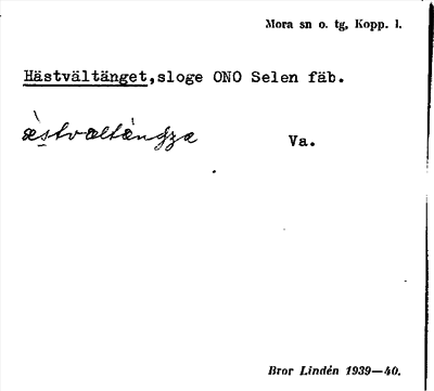Bild på arkivkortet för arkivposten Hästvältänget