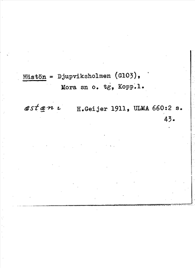 Bild på arkivkortet för arkivposten Hästön